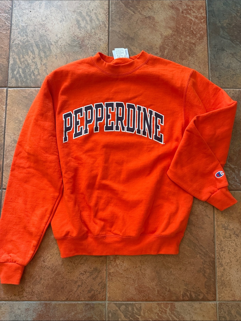Champion Orange Vintage Pepperdine Crewneck Sweatshirt